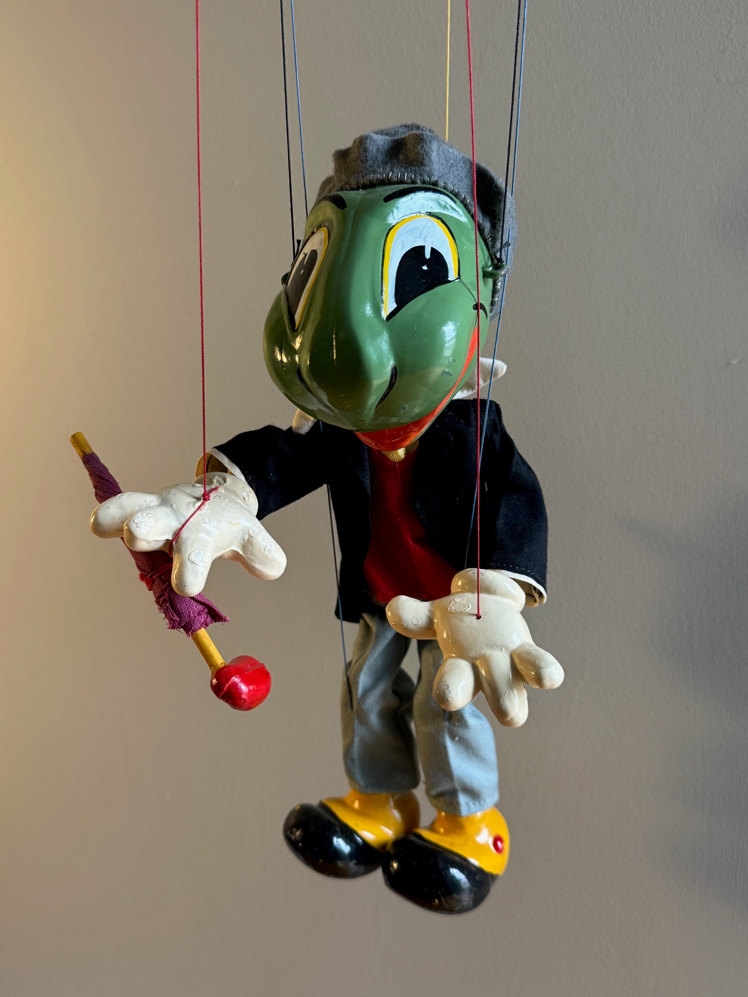 Jiminy Cricket Marionette
Pelham Puppets, England, c. late 1950s–1960s